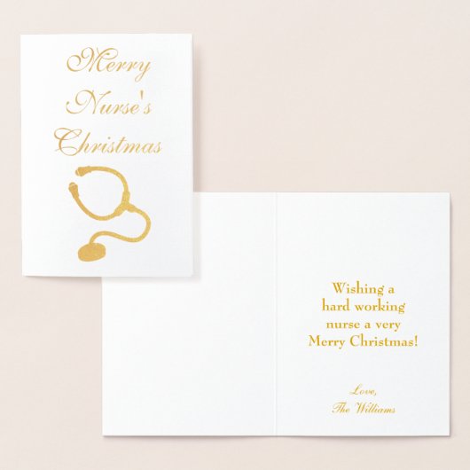 Nurse thema stethoscoop Kerstmis Folie Kaarten (Display)