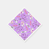 Nurse Theme Napkins Paarse Servetten (Hoek)