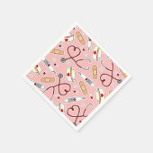 Nurse Theme Napkins Roze Servet (Hoek)