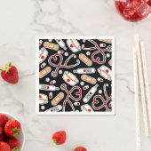 Nurse Theme Napkins Zwart Servet (Insitu)