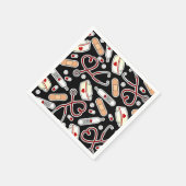 Nurse Theme Napkins Zwart Servet (Hoek)