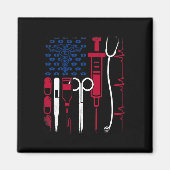 Nurse Tool Amerikaanse vlag Pride 4 juli trots N Magneet (Voorkant)