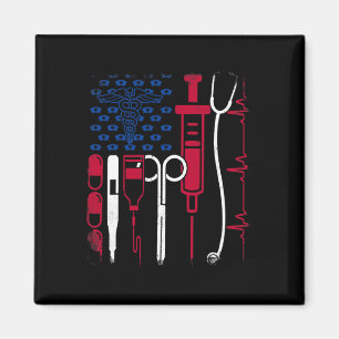 Nurse Tool Amerikaanse vlag Pride 4 juli trots N Magneet