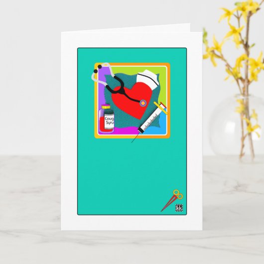 Nurse Tools Get Well-kaart Kaart (Gele Bloem)
