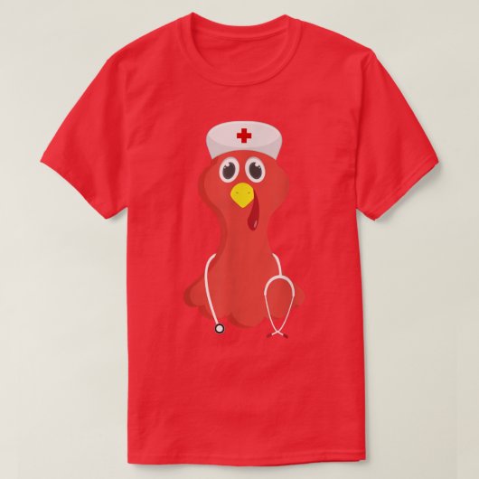 Nurse Turkey Face Funny Thanksgiving Herfst Joke H T-shirt (Design voorkant)