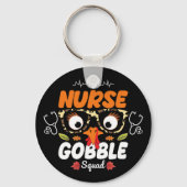 Nurse Turkey Gobble Squad Thanksgiving Nursing Sleutelhanger (Achterkant)