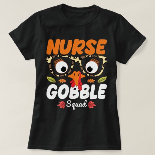 Nurse Turkey Gobble Squad Thanksgiving Nursing T-shirt (Design voorkant)