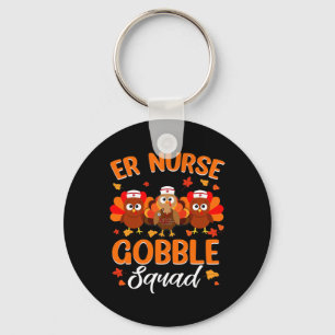 Nurse Turkey Gobble Squad Women Er Nurse Bedankt Sleutelhanger