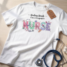 Nurse Typography with Stethoscope Medical Icons 