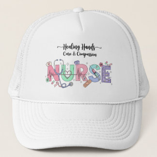 Nurse Typography with Stethoscope Medical Icons  Trucker Pet