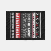 Nurse Ugly Christmas Sweater - Don't Be Tachy Long Fleece Deken (Voorkant (Horizontaal))
