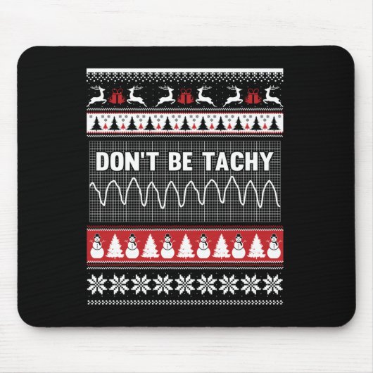 Nurse Ugly Christmas Sweater - Don't Be Tachy Long Muismat (Voorkant)