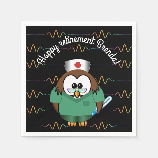 Nurse Uil - Papieren servetten (Voorkant)