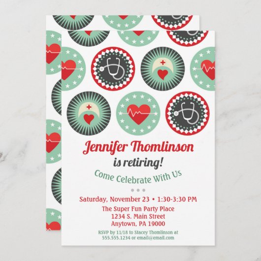 Nurse uitstapnodigingsverpleegster RN LPN Kaart (Voorkant / Achterkant)