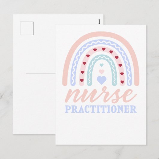 Nurse vakman Rainbow Feestdagenkaart (Voorkant / Achterkant)