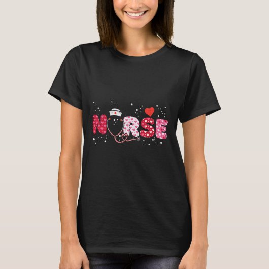 Nurse Valentijnsdag Valentijn Scrub Top Women Scr (Voorkant)