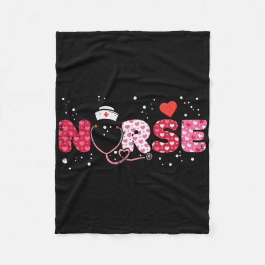 Nurse Valentijnsdag Valentijn Scrub Top Women Scr Fleece Deken (Voorkant)