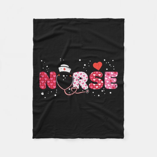 Nurse Valentijnsdag Valentijn Scrub Top Women Scr Fleece Deken (Voorkant)