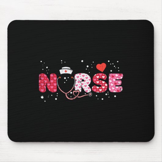 Nurse Valentijnsdag Valentijn Scrub Top Women Scr Muismat (Voorkant)