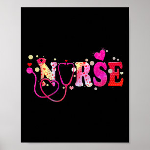 Nurse Valentijnsdag Valentijn Scrub Top Women Scr Poster