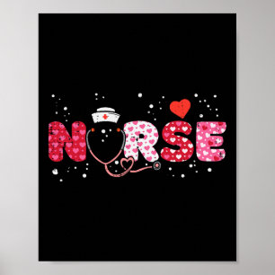 Nurse Valentijnsdag Valentijn Scrub Top Women Scr Poster