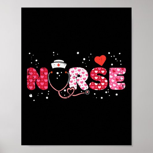 Nurse Valentijnsdag Valentijn Scrub Top Women Scr Poster (Voorkant)