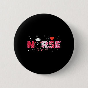 Nurse Valentijnsdag Valentijn Scrub Top Women Scr Ronde Button 5,7 Cm
