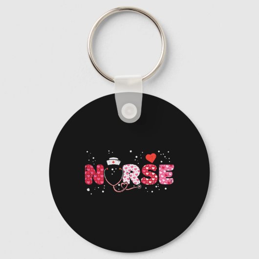 Nurse Valentijnsdag Valentijn Scrub Top Women Scr Sleutelhanger (Voorkant)
