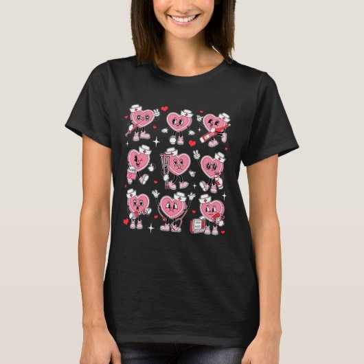 Nurse Valentine Candy Heart Er Icu Nicu Rn Nurses  T-shirt (Voorkant)