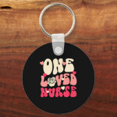 Nurse Valentine One Loved Nurse Happy Valentines D Sleutelhanger (Voorkant)