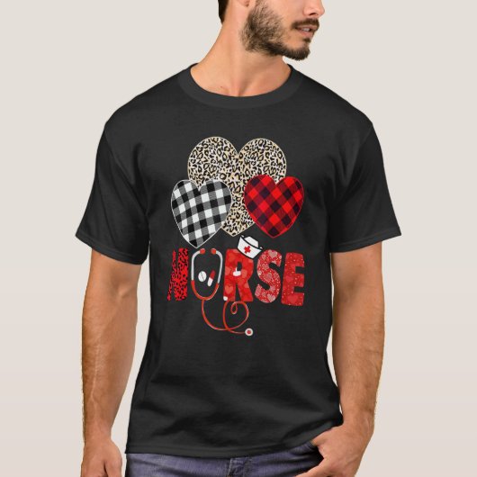 Nurse Valentine Stethoscope Nursing Valentines Day T-shirt (Voorkant)