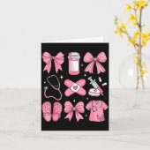 Nurse Valentines Day Coquette Bow Valentine Nurse  Kaart (Gele Bloem)