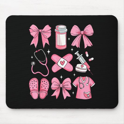 Nurse Valentines Day Coquette Bow Valentine Nurse  Muismat (Voorkant)