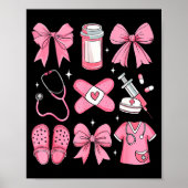 Nurse Valentines Day Coquette Bow Valentine Nurse  Poster (Voorkant)