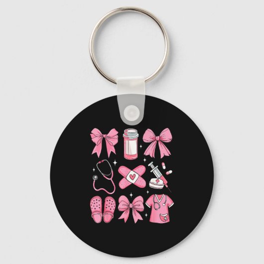 Nurse Valentines Day Coquette Bow Valentine Nurse  Sleutelhanger (Voorkant)