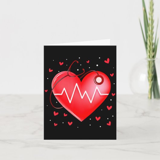 Nurse Valentines Day Heart Stethoscope 2 _1 Kaart (Voorkant)