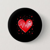 Nurse Valentines Day Heart Stethoscope 2 _1  Ronde Button 5,7 Cm (Voorkant)