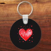 Nurse Valentines Day Heart Stethoscope 2 _1  Sleutelhanger (Voorkant)