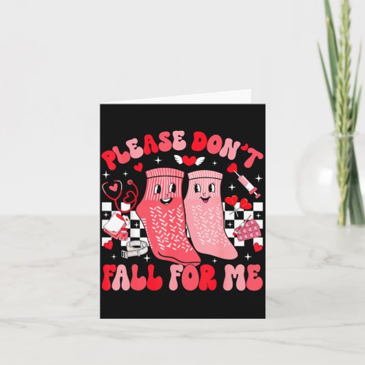 Nurse Valentines Day Non Slip Socks Please Don't F Kaart (Voorkant)