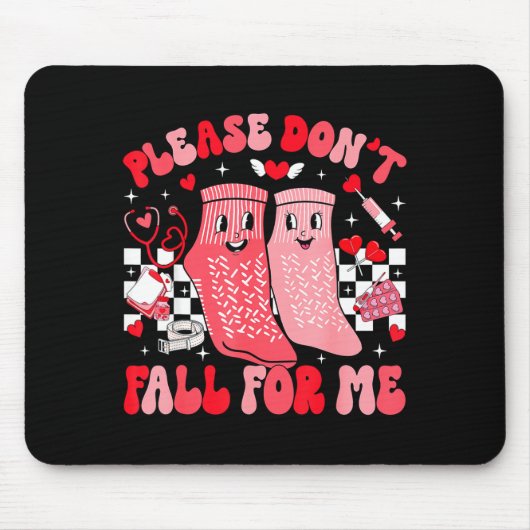 Nurse Valentines Day Non Slip Socks Please Don't F Muismat (Voorkant)