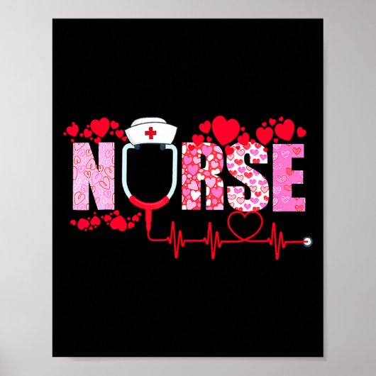 Nurse Valentines Day Valentine Er Icu Nicu Rn Nurs Poster (Voorkant)