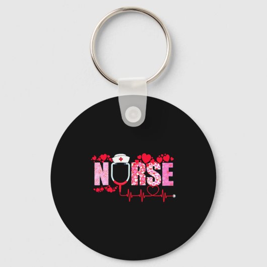 Nurse Valentines Day Valentine Er Icu Nicu Rn Nurs Sleutelhanger (Voorkant)