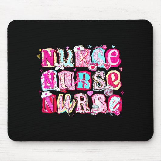 Nurse Valentines Stethoscope Valentine Nursing Gir Muismat (Voorkant)