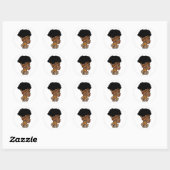 Nurse Vibes Afro Nurse African America Black Woman Ronde Sticker (Vel)