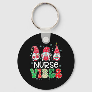 Nurse Vibes Gnome Xmas Stethoscoop Drie Gnomen Ch Sleutelhanger
