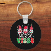 Nurse Vibes Gnome Xmas Stethoscoop Drie Gnomen Ch Sleutelhanger (Voorkant)