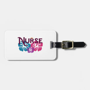 Nurse w-Hibiscus Bagagelabel