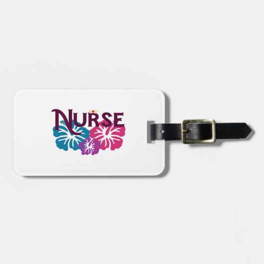 Nurse w-Hibiscus Bagagelabel (Voorkant horizontaal)