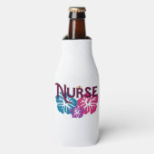 Nurse w-Hibiscus Flesjeskoeler (Fles Voorkant)