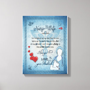 Nurse Wife Gift Brief aan de vrouw van de echtge Canvas Afdruk